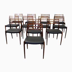Vintage Modell 78 Stühle von Niels O. Møller, 1960er, 12 Set