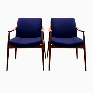 Set of Mid-Century Modern Teak Armchairs by Hartmut Lohmeyer for Wilkhahn, 1950s