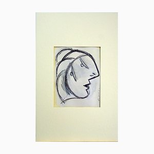 Pablo Picasso, Study for a Man's Head, Lithographic preparatory sketch for Giernica