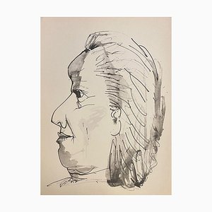 Pablo Picasso, Woman Right Profile, Litografía original para Buffon, 1957