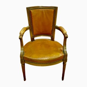 Louis XVI Style Office Chair in Leather, 1950s