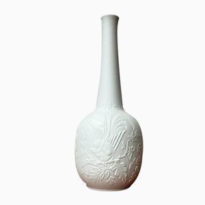 Vase Mid-Century en Porcelaine Blanche avec Oiseau de Kaiser, Allemagne, 1960s