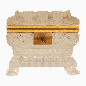 French Crystal Jewellery Box in Bronze