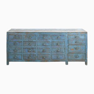 Vintage Workshop Furniture with Patinated Wooden Drawers