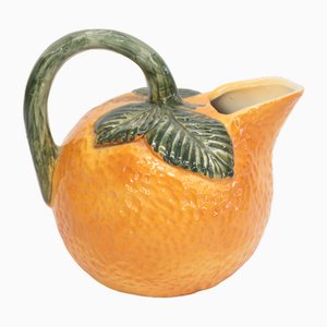 Italian Teapot Carafe Jug in Orange Ceramic, 1970