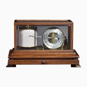 Oak Cased Barograph and Barometer, 1890s