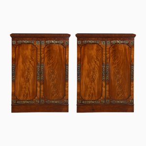 Figured Mahogany Cabinets, Set of 2