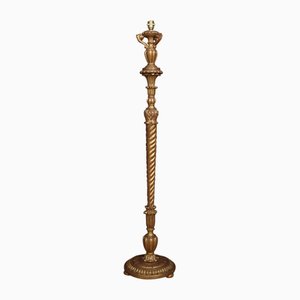 Carved Gilt Wood Standard Floor Lamp, 1920s