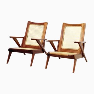 French Sculptural Lounge Chairs, 1950s, Set of 2