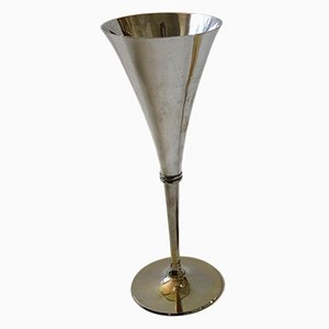 Vintage Scandia Present Champagne Glass in Brass and Silver by Göran Fridberg