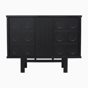 Graphical Cabinet in Black Stained Oak, Belgium, 1970s