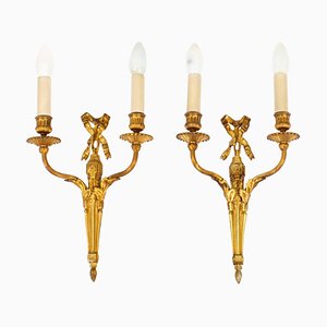 Lampade da parete Ormolu vintage, 1920, set di 2