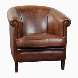 Fauteuil Club Vintage en Cuir de Mouton