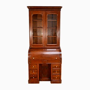 Victorian Mahogany Cylinder Library Desk, England, 1850s