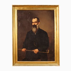 Artiste Italien, Portrait d'un Gentleman, 19ème Siècle, Huile sur Toile