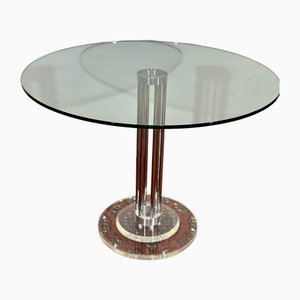 Tisch aus Glas & verchromtem Metall von Marco Zanuso, Italien, 1960er
