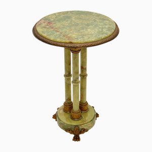 Antique French Onyx and Gilt Metal Occasional Side Table, 1900s