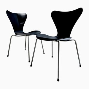 Modell 3107 Esszimmerstühle von Arne Jacobsen für Fritz Hansen, Dänemark, 1960er, 2er Set