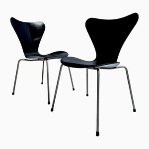 Sillas de comedor modelo 3107 de Arne Jacobsen para Fritz Hansen, Dinamarca, años 60. Juego de 2