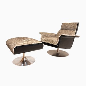 Siesta 62 Lounge Chair with Ottoman by Jacques Brule for Hans Kaufeld, 1960s, Set of 2