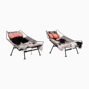 Flag Halyard Lounge Chairs by Hans Wegner for Getama, Set of 2