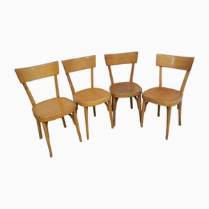 Beech Dining Chairs, 1950s, Set of 4