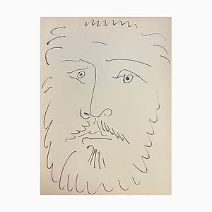 Pablo Picasso, Retrato de hombre, Litografía original, 1957