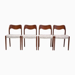 Sedie modello 71 in teak di Niels Otto (NO) Møller per JL Møllers, anni '50, set di 4