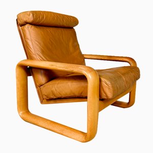 Brutalist Hombre High-Back Leather Lounge Chair by Burkhard Vogtherr for Rosenthal Studio-Line, Germany, 1970s