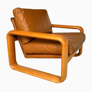 Sillón Brutalist Hombre de cuero de Burkhard Vogtherr para Rosenthal Studio-Line, Alemania, años 70