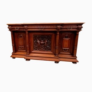 Credenza rinascimentale Enrico II in noce massiccio