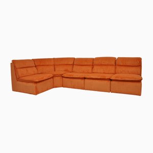 Orange Corduroy Modular Sofa, 1970s, Set of 5
