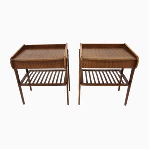 Tables de Chevet en Noyer, Suède, 1960s, Set de 2