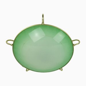 Large Mid-Century No. 70 Ceiling Light in Glass, Aluminium and Bakelite from Erco, 1950s