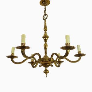 Bronze 6-Light Chandelier, 1970s