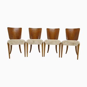 Vintage H-214 Dining Chairs by Jindrich Halabala for Up Závody, 1950s, Set of 4
