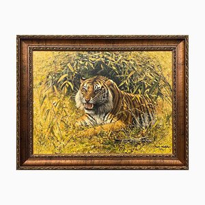 Mark Whittaker, Tiger in the Wild, 1997, pintura al óleo original