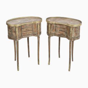 Mesas estilo Luis XV de madera. Juego de 2