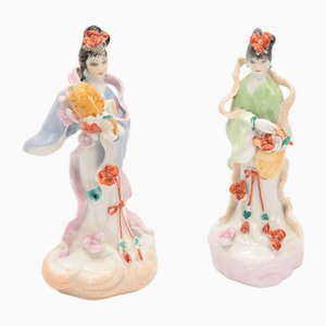 Japanese Porcelain Figures, Italy, 1980s, Set of 2