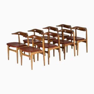 Chaises de Salle à Manger Cowhorn Modernes par Knud Færch pour Slagelse Møbelværk, 1950s, Set de 8