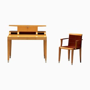 Writing Desk with Chair by Chi Wing Lo for Giorgetti, 1990s, Set of 2