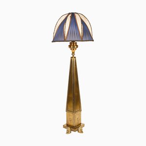 Vintage French Art Deco Standard Lamp with Shade, 1920