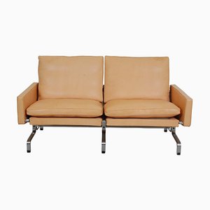PK-31 2-Seater Sofa in Natural Leather by Poul Kjærholm, 1970s