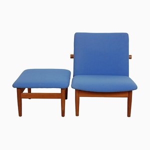 Japan Lounge Chair with Ottoman by Finn Juhl, 1960s, Set of 2