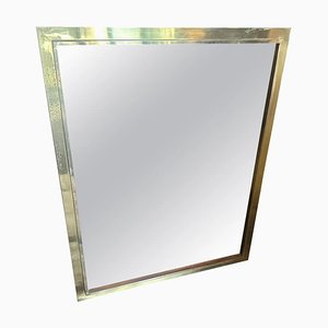 Mid-Century Modern Italian Brass Rectangular Wall Mirror, 1970s