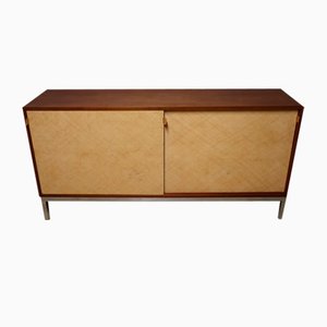 Vintage Sideboard aus Mahagoni & Raphia von Florence Knoll, 1970