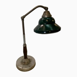 Lámpara de mesa italiana industrial de aluminio y baquelita de Lariolux, años 30
