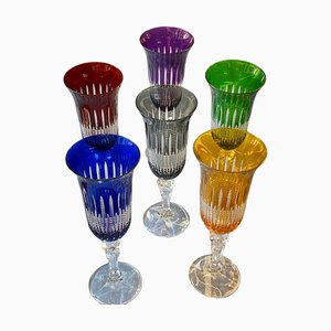 Flutes in Bohemian Crystal, Set of 6