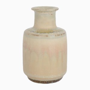 Small Mid-Century Scandinavian Modern Collectible Sand Stoneware Vase by Gunnar Borg for Höganäs Ceramics, 1960s