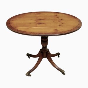 Oval Yew Wood Wine Table, 1970s